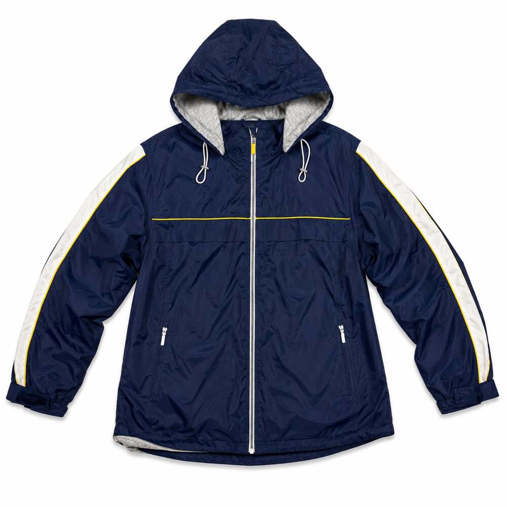 Vintage Weather Tamer Men's Navy Blue Lightweight Hooded Windbreaker Jacket
